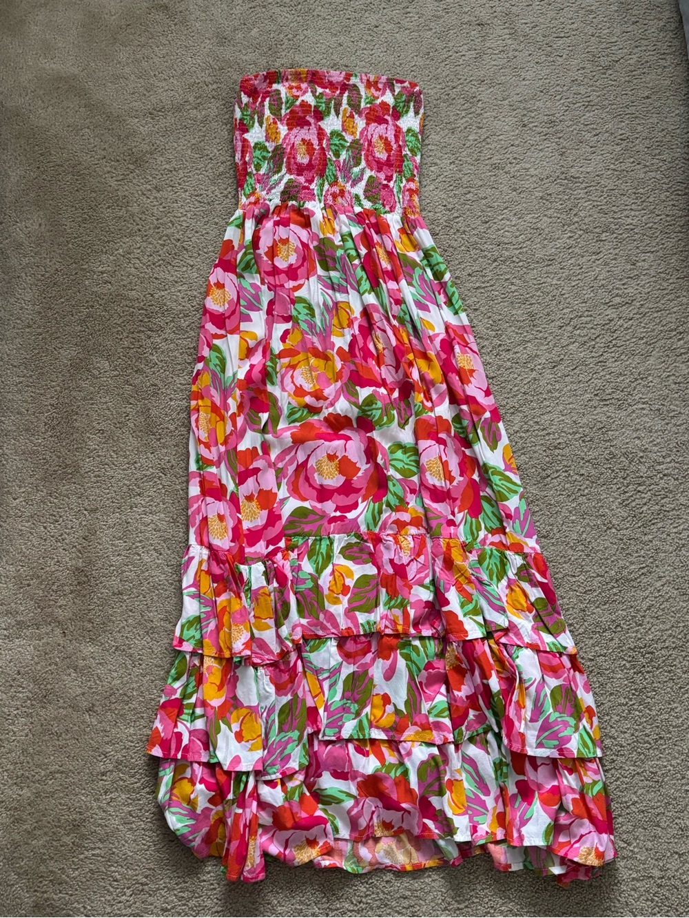 Abel the Label Strapless Floral Maxi Dress